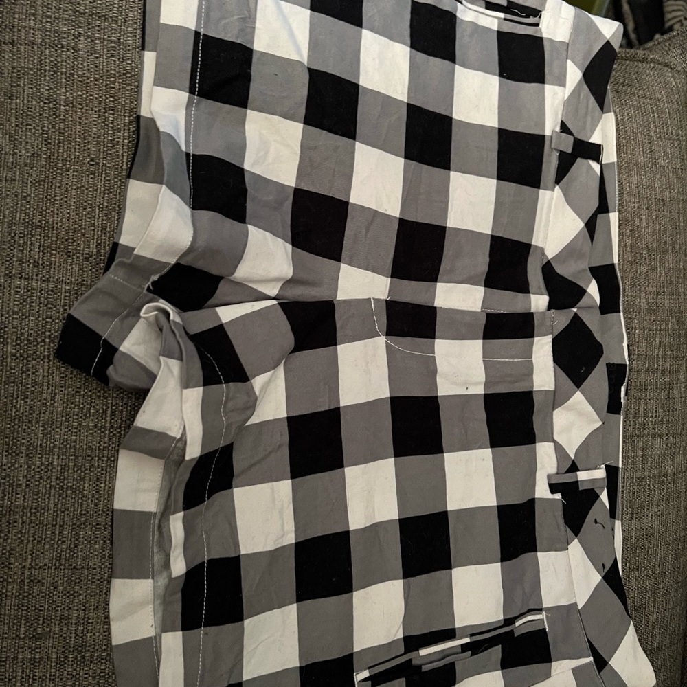 Black no white plaid shorts